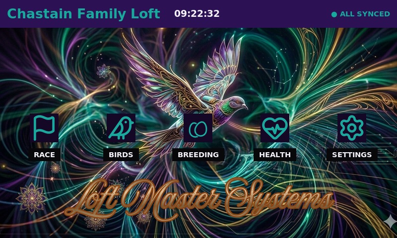 A loft's home screen, live on real hardware